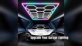 Contrôle par application de lumière de garage à 14 LED RVB hexagonales