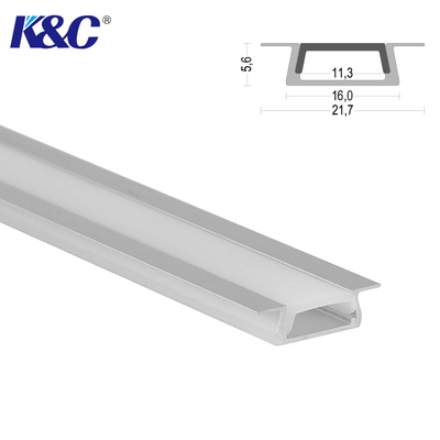 Bon prix T8 gâchent le PC en aluminium PMMA 6063 T5 de profil de bande de LED enfoncé en ligne