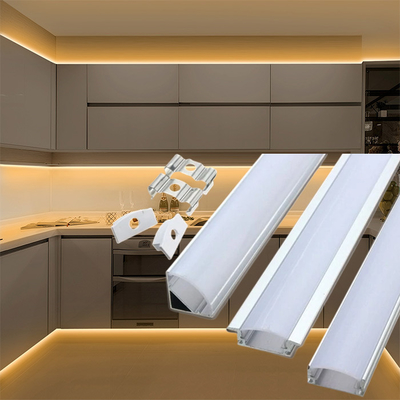 La lampe en aluminium faisante le coin de Cabinet de lumières de profil de LED a mené la Manche de logement en aluminium d'extrusion de canal léger de bande