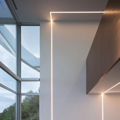 Anodized Recessed LED Plasterboard Profile Extruded With PC PMMA Diffuser For LED Linear Lighting