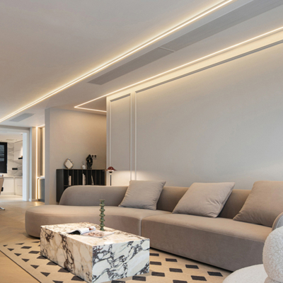 IP44/20 Recessed LED Plasterboard Profile Extruded With PC PMMA Diffuser For LED Linear Architectural Lighting
