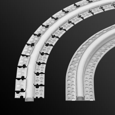 Bon prix Profilé LED flexible et courbé en aluminium avec alliage d'aluminium 6063 T5 et couvercle en silicone pour canal de bande LED en ligne