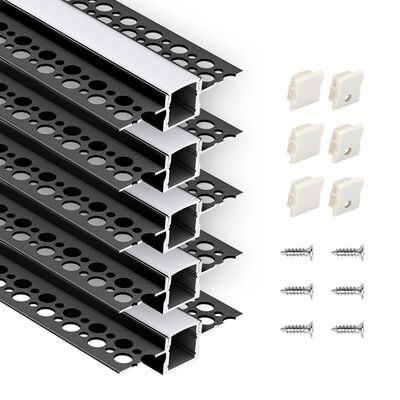 Bon prix Profilé LED en alliage d'aluminium 6063 T5 avec oxydation sablée pour éclairage linéaire encastré en ligne