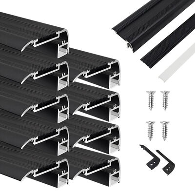 Bon prix Profil de nez LED anodisé noir 6063-T5 alliage d'aluminium W65mm*H27.5mm pour éclairage d'escalier en ligne