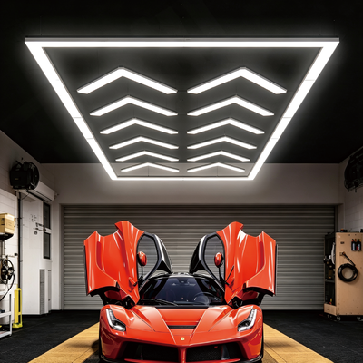 Lumière hexagonale LED en nid d'abeille Panneaux de plafond modulaires 624W Système d'éclairage connecté pour garage Gym Atelier et bureau