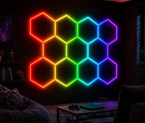 Bon prix Panneaux modulaires de nid d'abeille LED hexagonal RGB Convient pour les ateliers de garage gym et les solutions d'éclairage de bureau élégantes en ligne