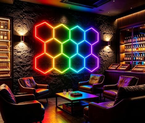 Panneaux modulaires de nid d'abeille LED hexagonal RGB Convient pour les ateliers de garage gym et les solutions d'éclairage de bureau élégantes