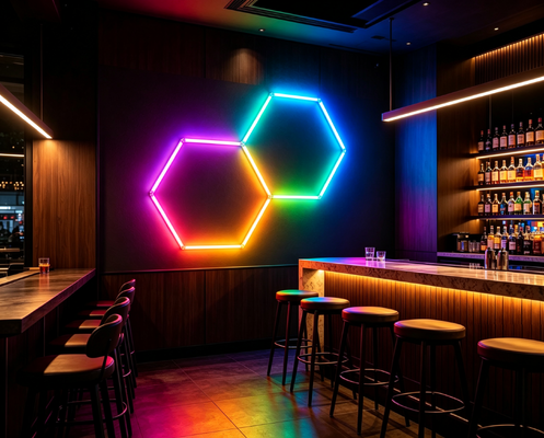 Bon prix Système de plafond modulaire en nid d'abeille à lumière hexagonale LED RVB offrant des options d'installation flexibles pour l'atelier et le bureau de la salle de sport du garage En ligne