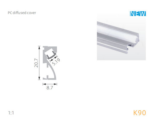 Diffuseur du PC PMMA pour le lighint linéaire LED de profil en aluminium de mur de 30D