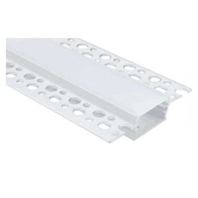 Anodized Recessed LED Plasterboard Profile Extruded With PC Acrylic Diffuser For LED Linear Lighting