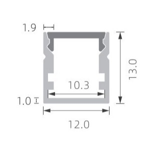 PMMA a givré le profil mené de lumière de bande sablant 12×13mm avec la couverture de PC