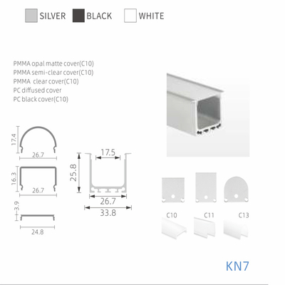 Cuatom 1m 2m 3m a enfoncé le radiateur imperméable de profil en aluminium de LED