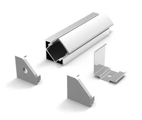 90 degrés acculent en aluminium mené profilent 6063 avec le diffuseur de PC