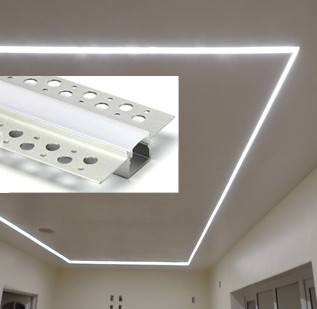 Bon prix Logement de l'extrusion T5 de l'alliage d'aluminium 6063 de profil de plaque de plâtre de LED pour l'éclairage de plafond en ligne