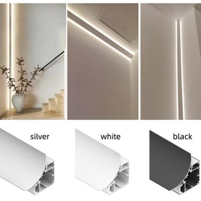 6063 T5 Profil d'aluminium d'angle LED en alliage avec finition anodisante et diffuseur PMMA pour l'installation de bande LED