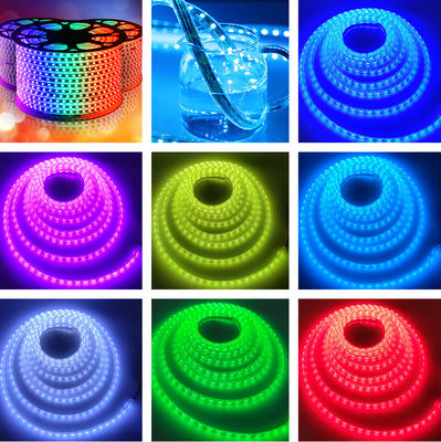 Silicagel flexible de lumières de bande de SMD5050 RVB LED DC24V coloré 60 LED IP68 imperméable